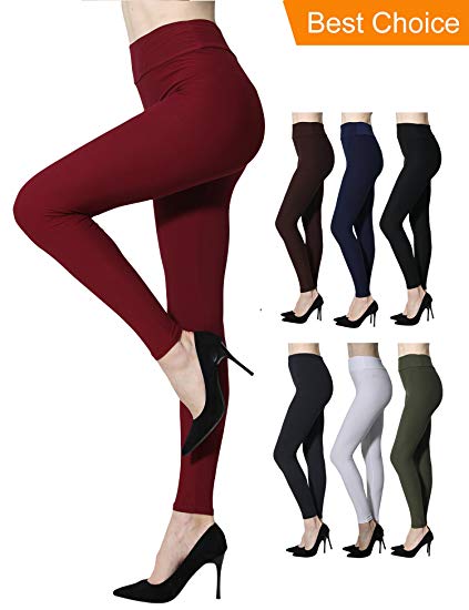 Diravo Leggings for Women High Waist Womens Leggings Yoga Pants Soft Basic Stretch Reg/Plus Full Length