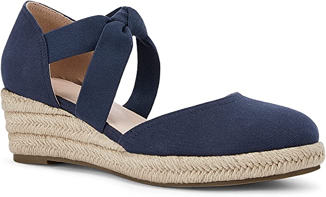 Juliet Holy Womens Espadrille Wedges Sandals Platform Bohemian Slip-ons Elastic Strap Knotted Canvas Shoes