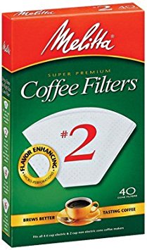 Melitta Cone Coffee Filters No. 2 White Pack of 2 (80 Filters Total)