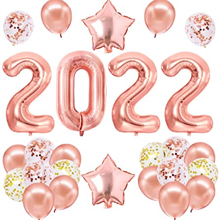 42 Inch 2022 Balloons Rose Gold, Number Foil Balloons for new years 2022 Party Supplies, Graduation Decorations 2022, 2022 New Years Decorations, New Years Eve Nye Decorations, Graduation Party Decor