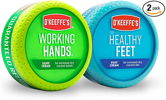 O'Keeffe's Working Hands 3.4 ounce & Healthy Feet 3.2 ounce Combination Pack of Jars