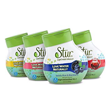 Stur - Founder's Favorites Variety, Natural Water Enhancer, (4 Bottles, Makes 80 Flavored Waters) - Sugar Free, Zero Calories, Kosher, Liquid Drink Mix Sweetened with Stevia