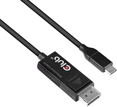 Club3D USB C to Displayport Cable 1.4 8K 60Hz, 4K 120Hz and Displayport to USB C bi-Directional 1.8 Meter/6 Feet HDR Support. (CAC-1557)
