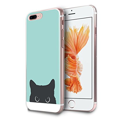 iPhone 7 Plus / iPhone 8 Plus Case, HelloGiftify Tiffany Blue&Cat TPU Soft Gel Protective Case for iPhone 7 Plus / iPhone 8 Plus