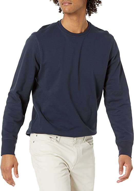 Amazon Essentials Mens Long-Sleeve Lightweight French Terry Crewneck Sweatshirt