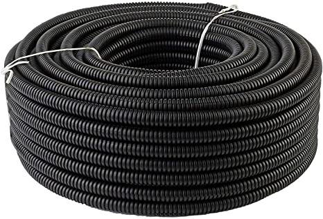 50 Feet 1/2" 13mm Split Wire Loom Conduit Polyethylene Tubing Black Color Sleeve Tube