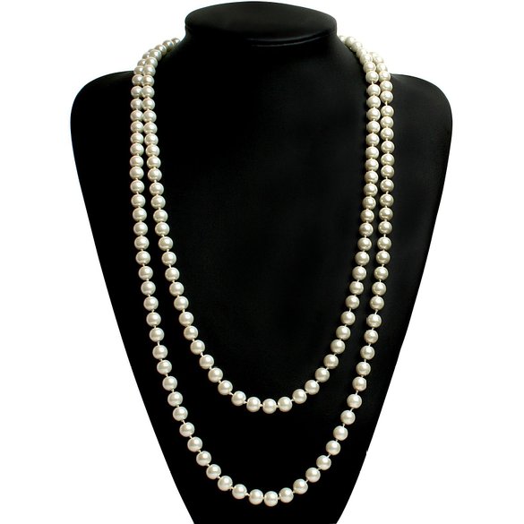 Babeyond® ART DECO Fashion Faux Pearls Flapper Beads Cluster Long Pearl Necklace 55"