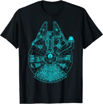 Star Wars Millennium Falcon Teal Details Graphic T-Shirt