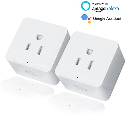 Smart Plug, Elindio Smart Outlet Wifi Plug 2 Pack, Works with Alexa, Google Assistant, IFTTT, with Remote Control and Timing Function, No Hub Required, FCC and ROHS Listed