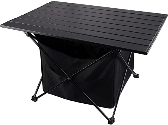 Portable Camping Table with Carrying Bag, Lightweight Aluminum Foldable Tabletop for Outdoor Camp, Cooking, Picnic, BBQ.