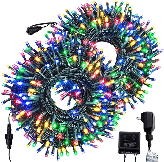 FORSPARK Outdoor Christmas String Lights, LED Christmas Tree Fairy Twinkle Lights Decorative for Indoor and Outside Halloween Garden Patio Wedding Party Holiday, 209Ft 600 LED, Multicolor