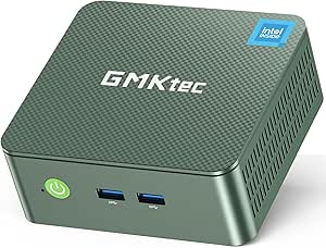 GMKtec Mini PC, Intel Twin Lake N150 (Upgraded N100) Preinstalled Windows 11 Pro, 16GB DDR4 RAM 512GB PCIe M.2 SSD, Desktop Computer 4K Dual HDMI/USB3.2/WiFi 6/BT5.2/2.5GbE RJ45 for Office, Business