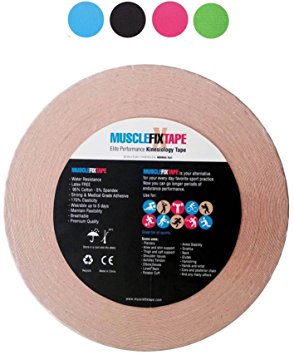 MUSCLE FIX Bulk Clinical Uncut Kinesiology Recovery Tape Big Jumbo Roll (114.8 ft x 2 in / 35 mt x 5 cm) PRO PhysioTherapy Injury Therapeutic Support Orthopedic Chiropractic Large Continue Size