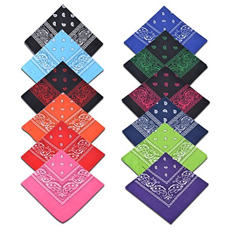 Cotton Bandanas,Alotpower Multifuctional Paisley Print Headbands Bandana