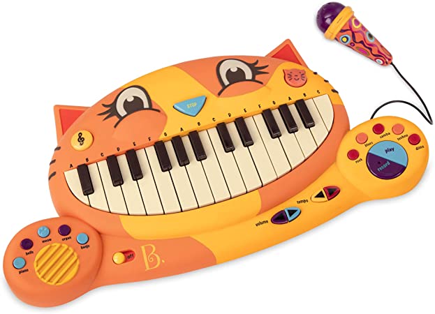 B. toys – Meowsic Toy Piano – Children’S Keyboard Cat Piano with Toy Microphone For Kids 2 years