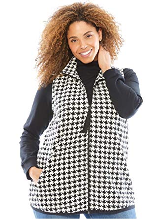 Woman Within Plus Size Zip-Front Microfleece Vest