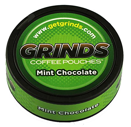 Grinds Coffee Pouches - 6 Cans - Mint Chocolate - Tobacco Free, Nicotine Free Healthy Alternative