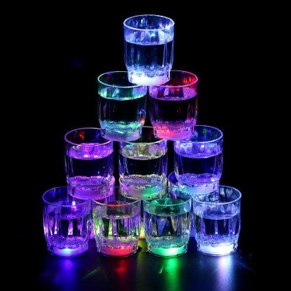 Homecube 24 Flash Light Up Cups Flashing Shots Light 24 LED Bar Night Club Party Drink