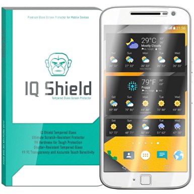 Moto G4 Plus Screen Protector, IQ Shield Tempered Ballistic Glass Screen Protector for Motorola Moto G4 Plus - 99.9% Transparent HD and Anti-Bubble Shield - with