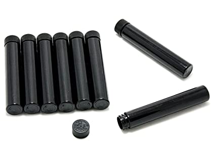Skyway Viper Tube Doob Vial Waterproof Airtight Smell Proof Odor Sealing Container Heavy Duty with Screw Tops - Set of 8 (Black)
