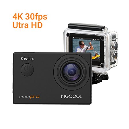 MGCOOL Explorer PRO 4K Action Camera by Kissliss, 16MP 30M Underwater Waterproof Action Cam 170 Ultra Wide-Angle Lens Camcorder 2.0'' LCD WiFi Sport Camera