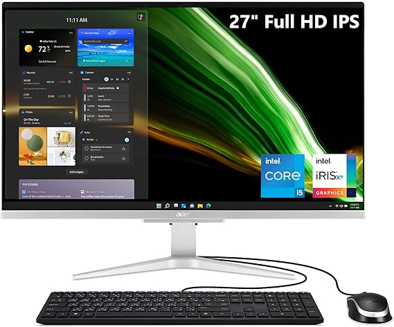 Acer Aspire C27-1655-URi5 AIO Desktop | 27" Full HD IPS Display | 11th Gen Intel Core i5-1135G7 | Intel Iris Xe Graphics | 8GB DDR4 | 512GB NVMe M.2 SSD | Intel Wireless Wi-Fi 6 | Windows 11 Home