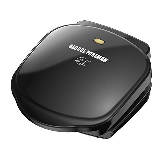 George Foreman 2-Serving Classic Plate Electric Indoor Grill and Panini Press, Black, GR10B