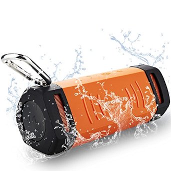 Archeer Portable Bluetooth Speaker with 12 Hour Playtime, 10W Outdoor Sport Cycling Wireless Speaker/Shower Speaker with Bass and Microphone, A210 Orange