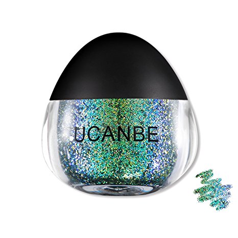 UCANBE Glitter Snot for Body Face Paint, Sparkling Shimmer Eye shadow Makeup, Hair 0.63 fl. Oz (Blue-green)