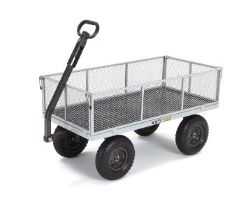 Gorilla Carts Heavy-Duty Steel Utility Cart with Removable Sides with a Capacity of 1000 lb, Gray