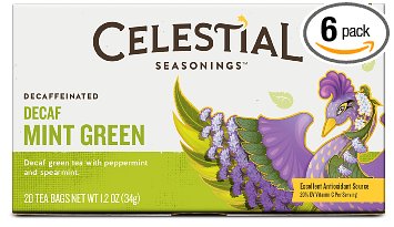 Celestial Seasonings Decaf Mint Green Tea 20 Count Pack of 6
