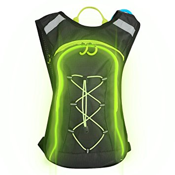 Flashing Backpack 2-Litre Hydration Pack - Green