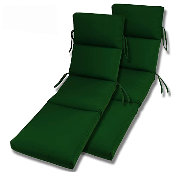 Comfort Classics Inc. Set of 2-22x74x5 Sunbrella Indoor/Outdoor Fabrics in Palm CHANNELED Chaise Cushion