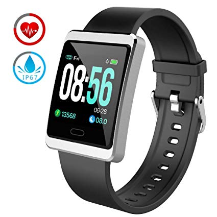 Fitness Tracker with Heart Rate Monitor Smart Watch IP 67 Waterproof Activity Tracker with Sleep Monitor Pedometer Calorie Smart Bracelet for Android and iOS