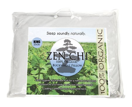 Buckwheat Pillow - Zen Chi Organic Buckwheat Pillow - King Size (20" X 36")