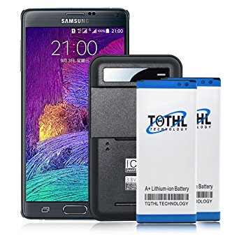 Galaxy Note 4 Battery Kit,TQTHL 2X Phone Battery Replacement for Samsung Galaxy Note 4 [3500 mAh] with Galaxy Note 4 Spare Battery Charger [18 Month Warranty]