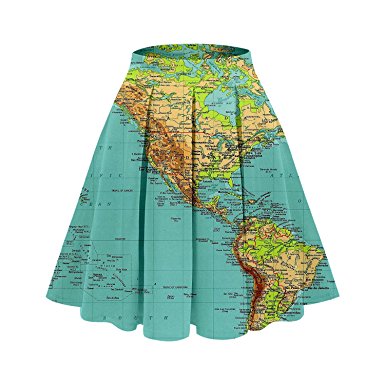 UNIFACO Women's 3D Digital Print Midi Skirt High Waisted Knee Length Pleated A Line Skirts, S-XL