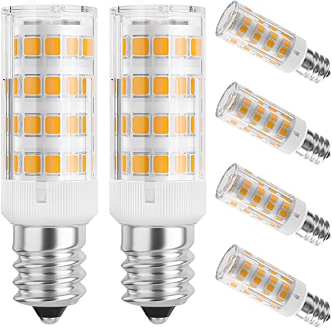 DiCUNO E12 LED Light Bulb 4W (40W Equivalent) Warm White 3000K 400LM, Non-dimmable Candelabra Halogen Replacement for Ceiling Fan, Chandelier, Sewing Machine, 6-Pack