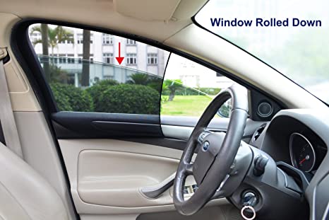 Bayan Car Front Side Window Sunshades Driver Side Window Sun Shade-Intended for Most Sedans-Reduce 43ºF Cut 94% UVA and 99% UVB-2 Pack
