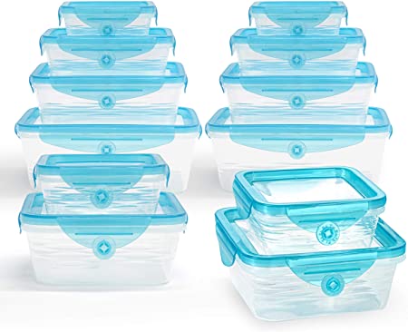 STRETCH and FRESH by Emson, Silicone Food Storage System, Airtight for Solid Food, and Leak-Proof for Soups and Sauces, Freezer-Safe, BPA-Free, As Seen On TV (24)