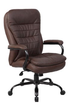 Boss Office Products LeatherPlus Heavy Duty Double Plush Chair 350-Pound Traditional