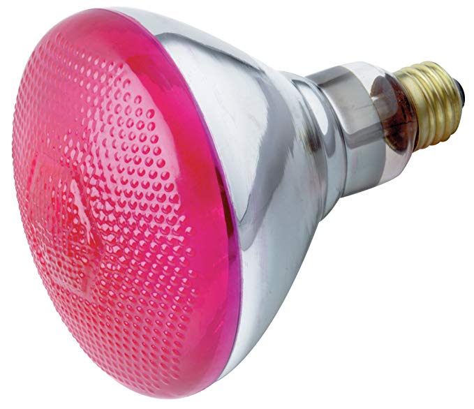 Satco S4429 100 Watt BR38 Incandescent 120 Volt Medium Base Light Bulb, Pink