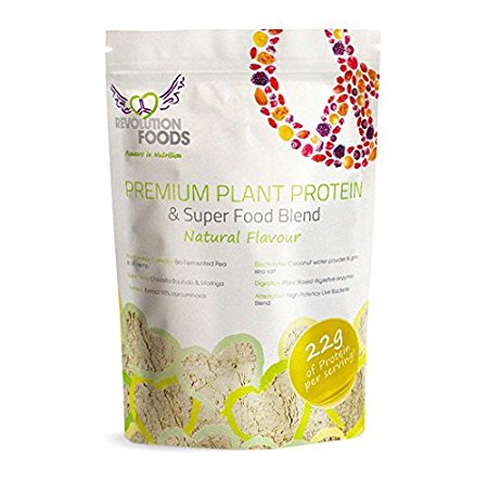 Premium Raw Plant Based Natural Protein Powder - selection of plant derived Electrolytes, Superfoods, Probiotics, Digestive Enzymes, Turmeric.