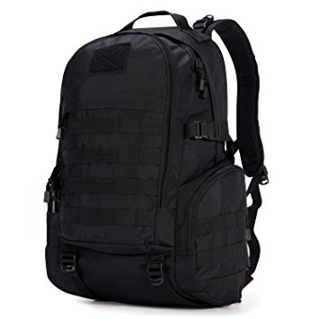 Gonex Tactical Daypack 900D Military Backpack Molle Style Student School Bag Assault Pack Rucksack For Travel Camping Trekking Travel 40L (Black)