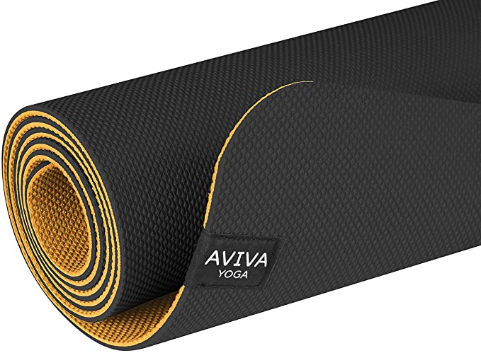 AVIVA YOGA 5mm Yoga Mat – Premium, Eco-Friendly, Reversible TPE Foam Mat with Embossed Center Markings to Help Your Body Alignment