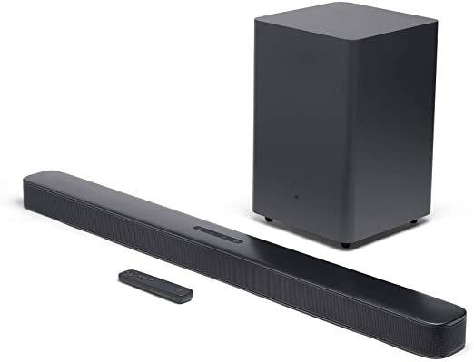 JBL Bar 2.1 Deep Bass Soundbar with Wireless Subwoofer, Dolby Digital & JBL Surround Sound Modes (300 Watts, Black)