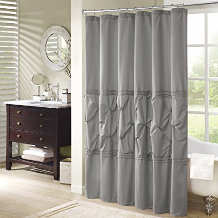 Comfort Spaces – Cavoy Shower Curtain – Gray – Tufted Pattern - 72x72 inches