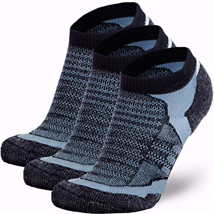 Merino Wool Socks Men and Women – Low Cut Cushioned Athletic Running Sock, Moisture Wicking