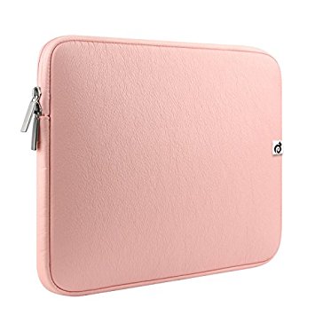 Masino Soft PU Synthetic Leather 15-Inch Laptop Case Notebook Computer Bag Sleeve for MacBook 15.6" and Other Brands' 15-Inch Laptop (15-Inch, Soft PU- Pink)