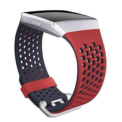 SKYLET Bands Compatible with Fitbit Ionic, Soft Silicone Breathable Replacement Wristband Compatible with Fitbit Ionic Smart Watch with Buckle (No Tracker)